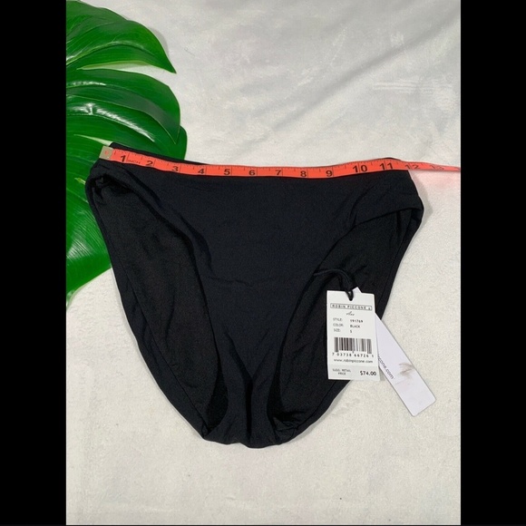 NWT $74 Robin Piccone Ava High‎ Waist Bikini Bottoms in Black [SZ Small ] - Picture 6 of 9
